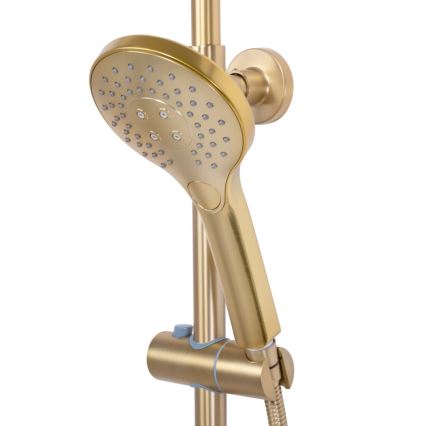 REA-P6602 - Dušikomplekt termostaadiga VINCENT, harjatud kuldne