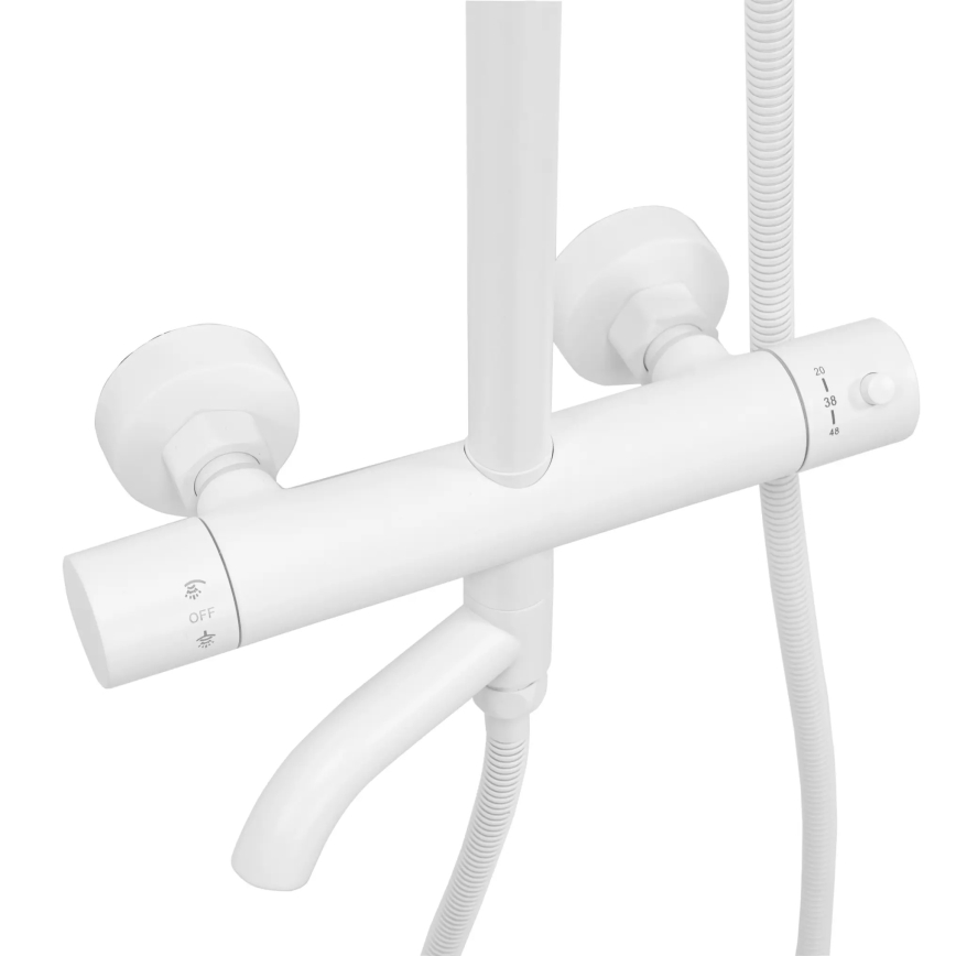 REA-P6608 - Dušikomplekt termostaatsegistiga LUNGO mattvalge