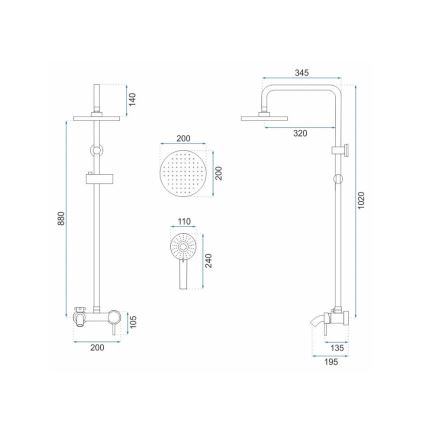REA-P7051 - LUIS dušikomplekt segistiga, harjatud kuldviimistlusega