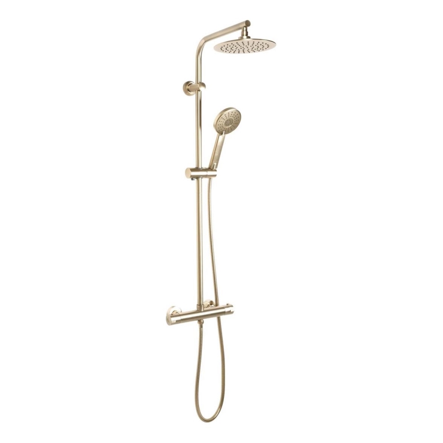 REA-P8413 - BLISS termostaatsegistiga dušikomplekt, harjatud kuld