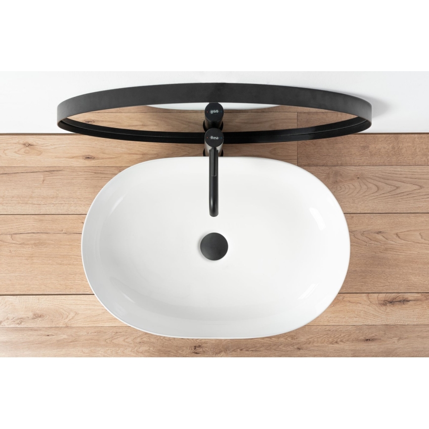 REA-U0024 - Lauale paigaldatav valamu CLEO 41x60,5 cm keraamika/läikiv valge