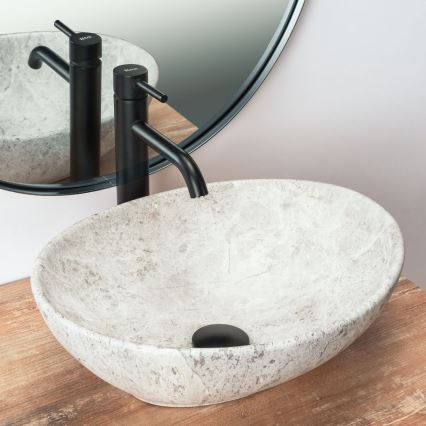 REA-U0165 - Lauale paigaldatav valamu SOFIA 34,5x41 cm keraamika/hele kivi