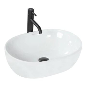 REA-U0416 - Lauaplaadile paigaldatav valamu AMELIA 34,5x48 cm keraamiline/läikiv valge