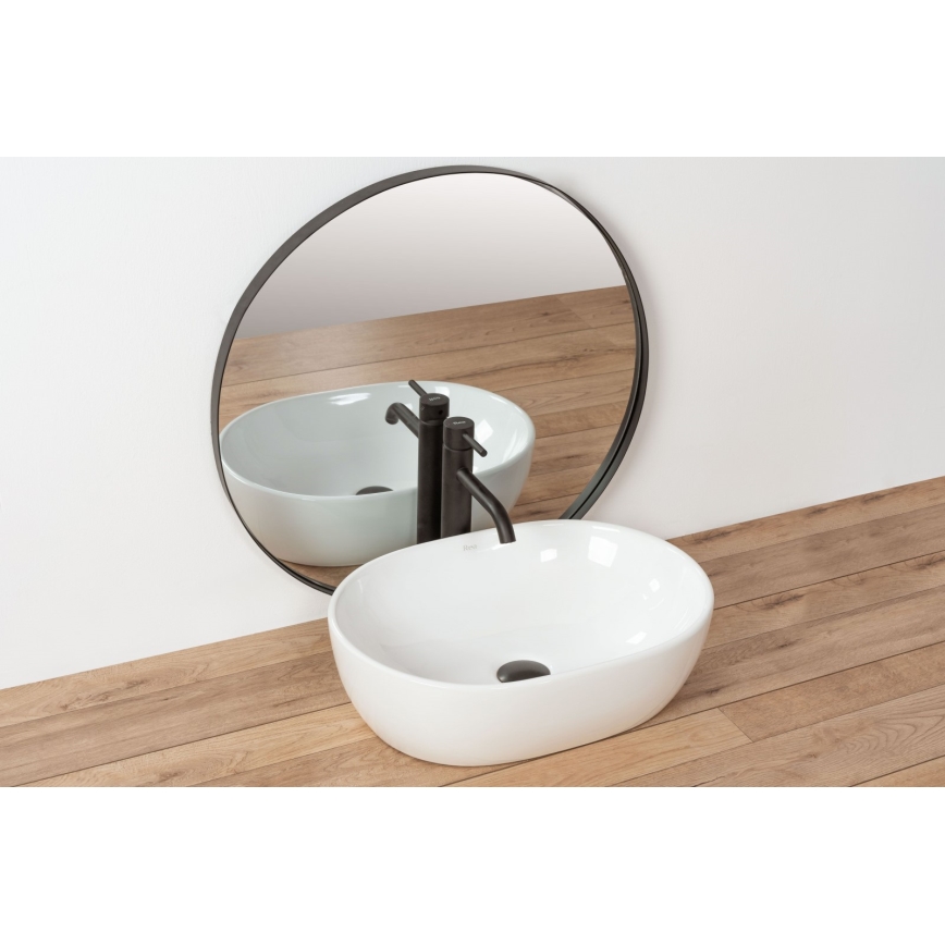 REA-U0416 - Lauaplaadile paigaldatav valamu AMELIA 34,5x48 cm keraamiline/läikiv valge