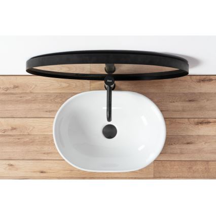 REA-U0416 - Lauaplaadile paigaldatav valamu AMELIA 34,5x48 cm keraamiline/läikiv valge