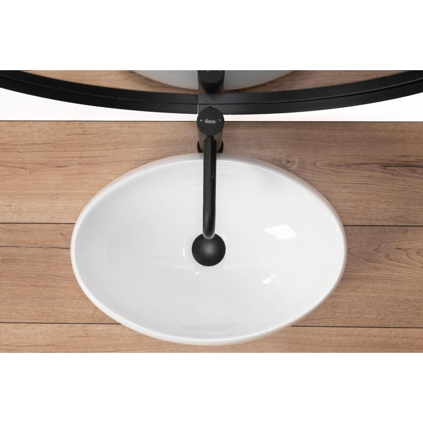 REA-U0462 - Pealepandav valamu LINDA 34x48,5 cm keraamika/kõrgläikega valge