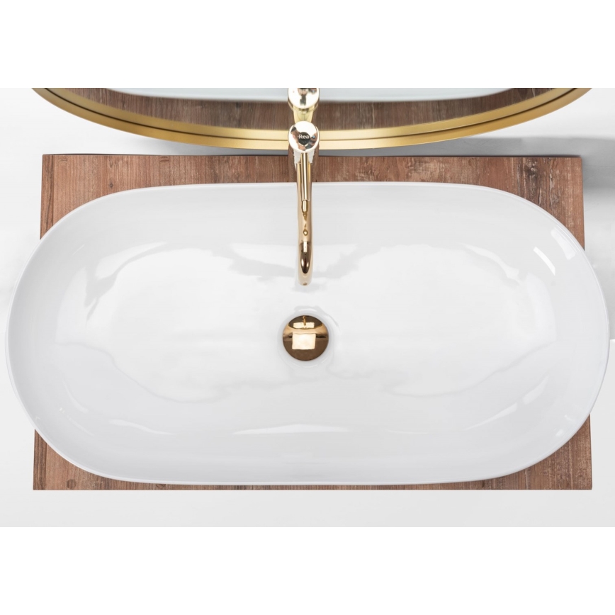 REA-U0563 - Lauale paigaldatav valamu CLEO 41x81 cm keraamiline/läikiv valge