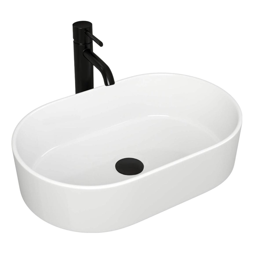 REA-U0600 - Lauale paigaldatav valamu ALMA 36x57 cm keraamiline/läikiv valge