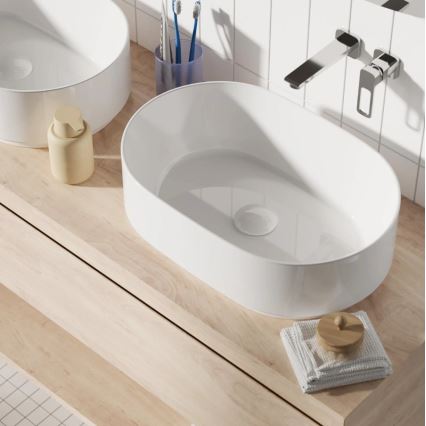 REA-U0600 - Lauale paigaldatav valamu ALMA 36x57 cm keraamiline/läikiv valge
