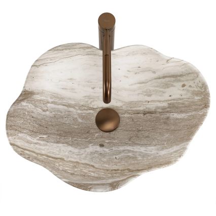 REA-U0618 - PEARL lauapealne valamu 38x50,5 cm keraamiline/beež/kiviimitatsioon