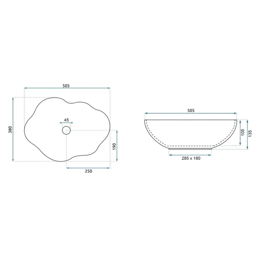 REA-U0619 - Lauale paigaldatav valamu PEARL 38x50,5 cm keraamika/beež