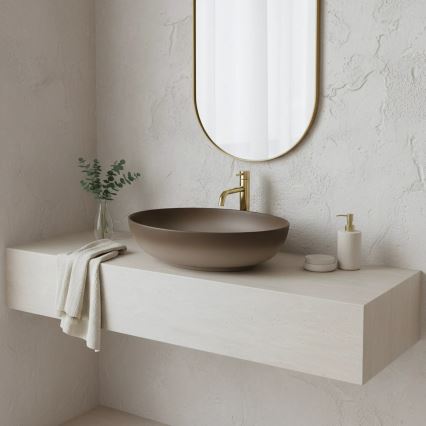 REA-U0627 - Lauapealne valamu CAROLA 39x51,5 cm keraamika/pruun