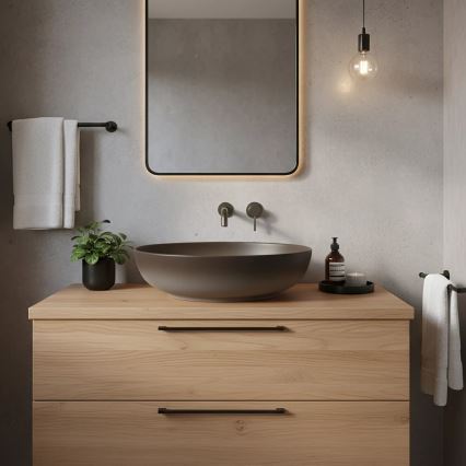REA-U0627 - Lauapealne valamu CAROLA 39x51,5 cm keraamika/pruun