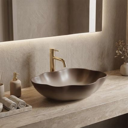 REA-U0629 - Pinnale paigaldatav valamu PEARL 38x50,5 cm keraamika/pruun