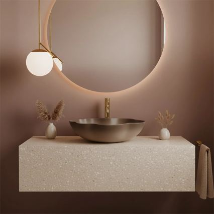 REA-U0629 - Pinnale paigaldatav valamu PEARL 38x50,5 cm keraamika/pruun