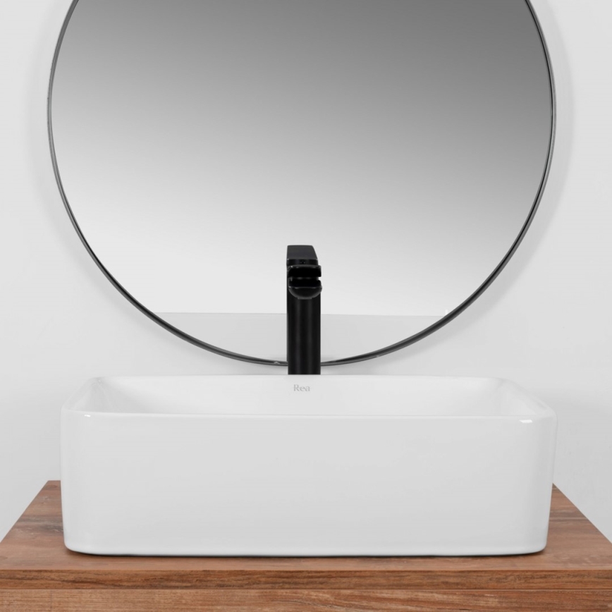 REA-U0669 - Lauale paigaldatav valamu ANITA 37,5x48,5 cm keraamika/läikiv valge