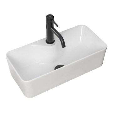 REA-U0699 - MERY lauapealne valamu 25 x 50,5 cm, keraamiline / läikiv valge