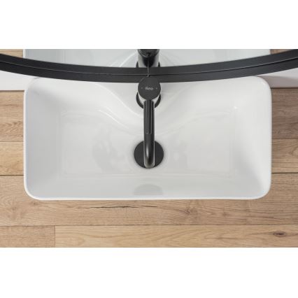 REA-U0699 - MERY lauapealne valamu 25 x 50,5 cm, keraamiline / läikiv valge