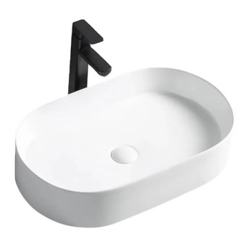 REA-U1055 - Lauale paigaldatav valamu NADIA 38,5x61 cm keraamika/läikiv valge