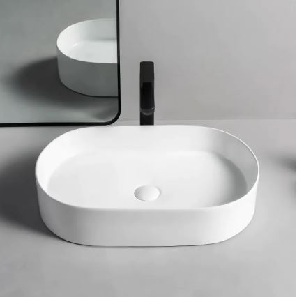 REA-U1055 - Lauale paigaldatav valamu NADIA 38,5x61 cm keraamika/läikiv valge