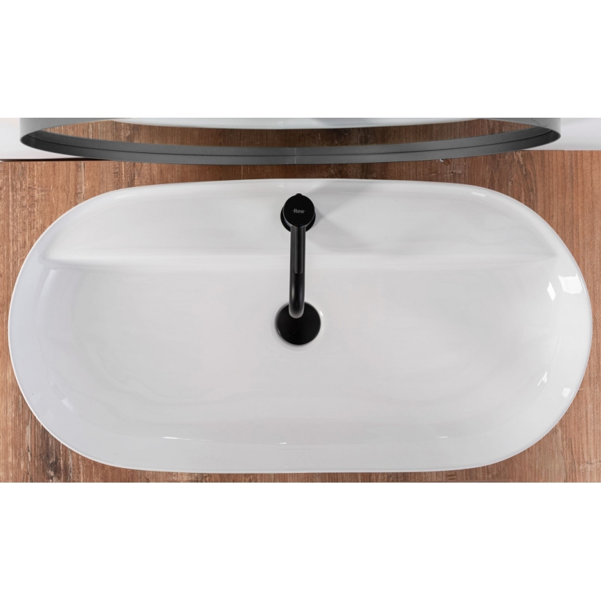 REA-U2541 - Tööpinnale paigaldatav valamu AURA 41x81 cm keraamika/läikiv valge