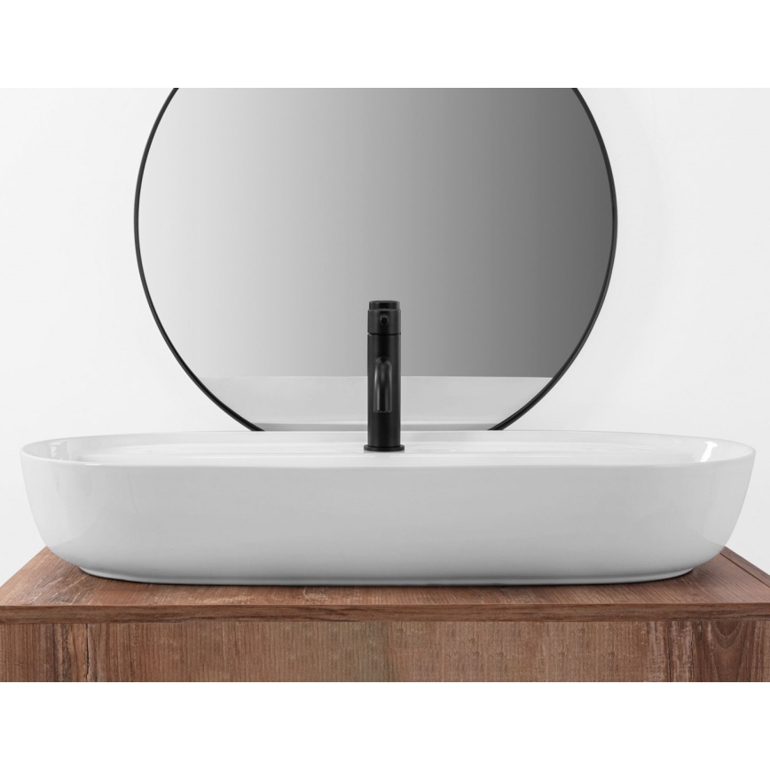 REA-U2541 - Tööpinnale paigaldatav valamu AURA 41x81 cm keraamika/läikiv valge