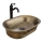 REA-U3305 -  Lauale paigaldatav valamu WILMA RUSTIC 38x55 cm keraamika/vasest