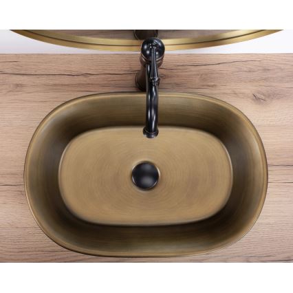 REA-U3305 -  Lauale paigaldatav valamu WILMA RUSTIC 38x55 cm keraamika/vasest