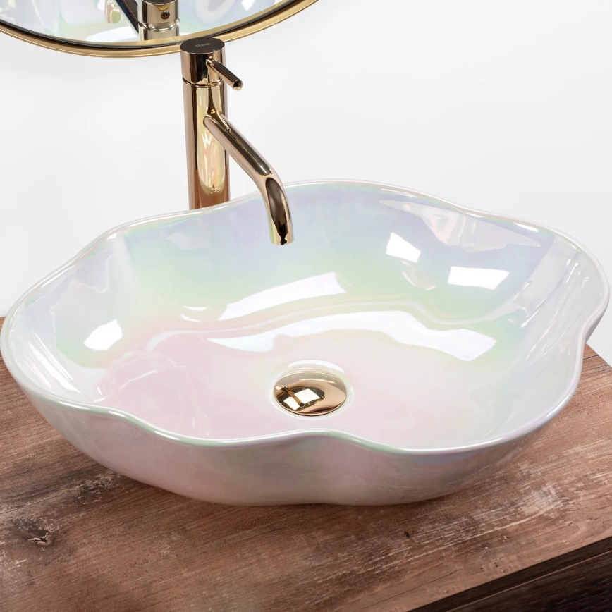 REA-U3309 - Lauapealne valamu PEARL 38x50,5 cm keraamika/mitmevärviline