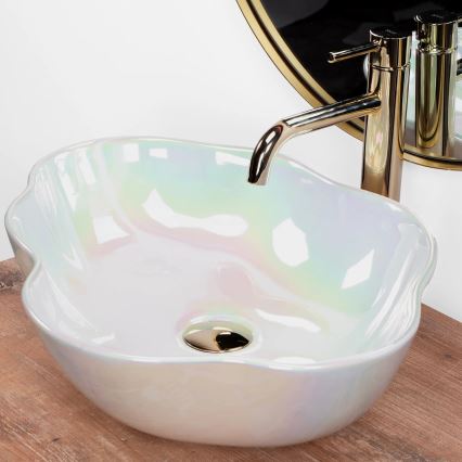 REA-U3309 - Lauapealne valamu PEARL 38x50,5 cm keraamika/mitmevärviline