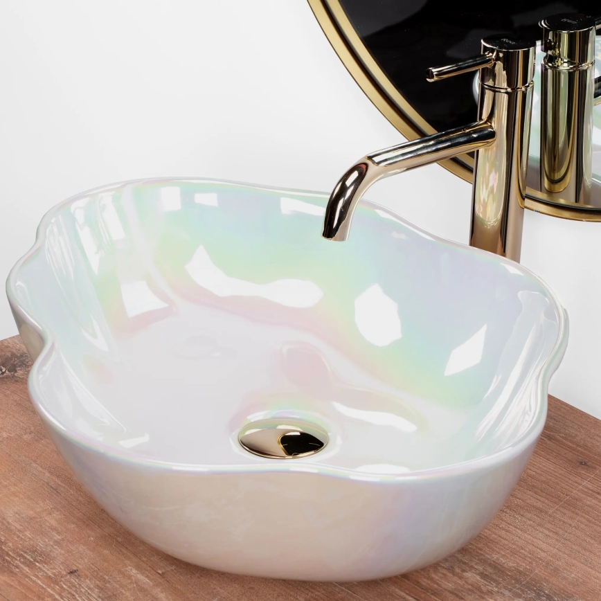 REA-U3309 - Lauapealne valamu PEARL 38x50,5 cm keraamika/mitmevärviline