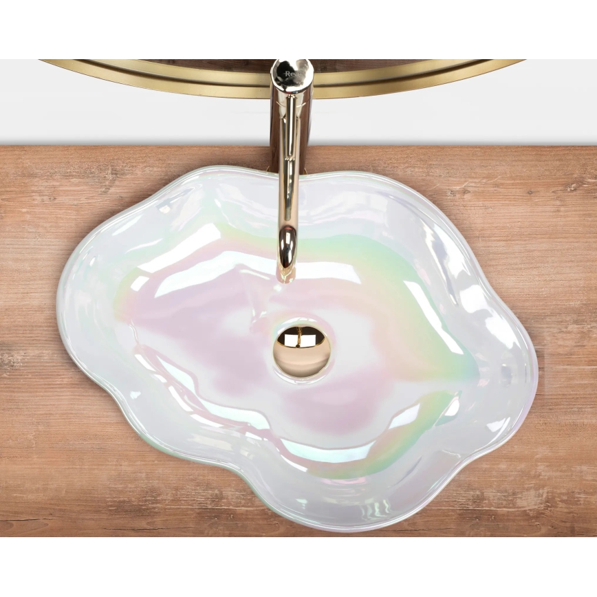 REA-U3309 - Lauapealne valamu PEARL 38x50,5 cm keraamika/mitmevärviline