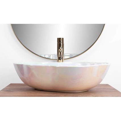 REA-U3309 - Lauapealne valamu PEARL 38x50,5 cm keraamika/mitmevärviline
