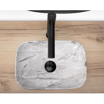 REA-U3321 - Lauale paigaldatav valamu BELINDA MINI 25x36 cm keraamika/hall/kivi imitatsioon