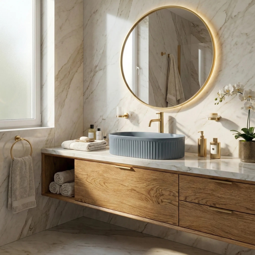 REA-U3535 - Tööpinnale paigaldatav valamu VANDA 31x49 cm keraamika/tumesinine