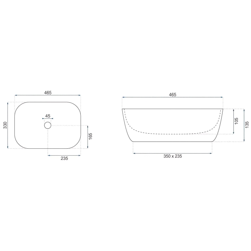 REA-U3601 - Lauale paigaldatav valamu BELINDA 33x46,5 cm keraamika/beež/kivimustriga