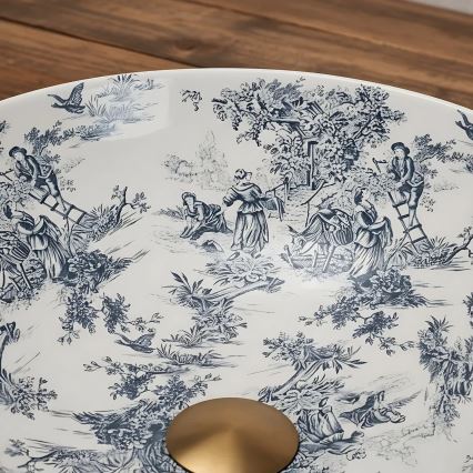 REA-U3608 - Lauale paigaldatav valamu JULIANA 40 cm keraamika/valge/sinine