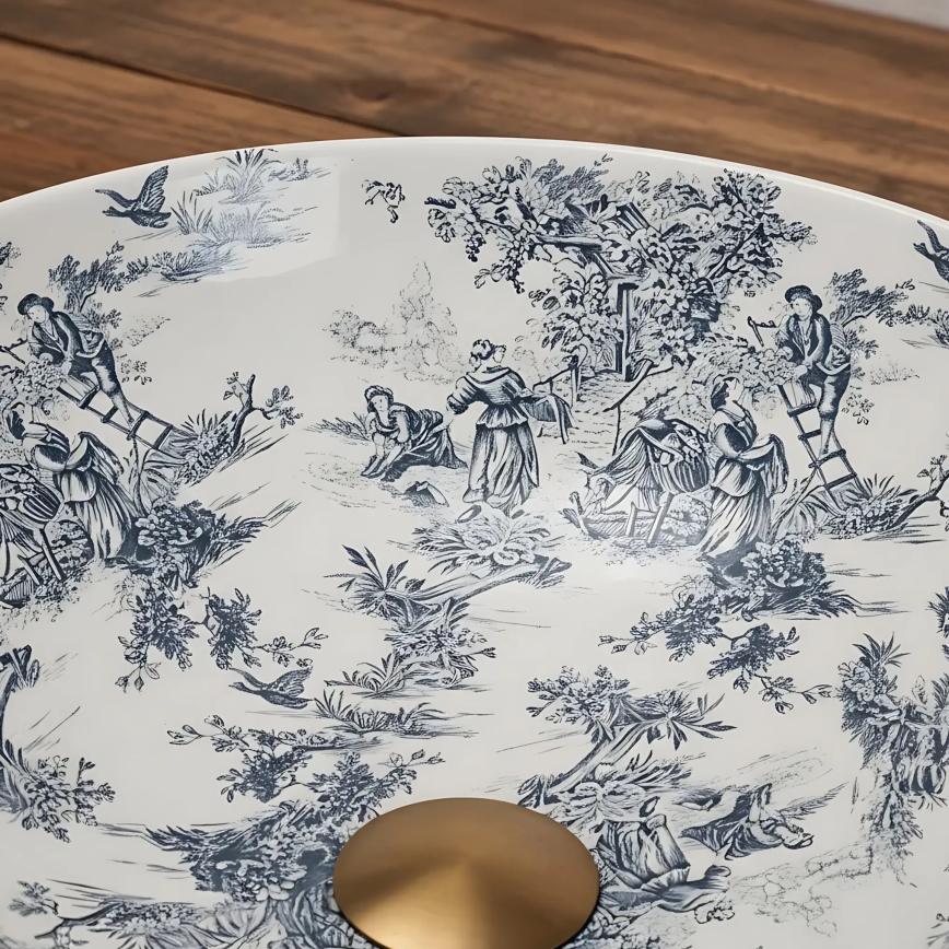 REA-U3608 - Lauale paigaldatav valamu JULIANA 40 cm keraamika/valge/sinine