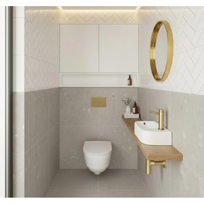 REA-U3610 - Lauaplaadile/seinale paigaldatav valamu ODETTA 25x51 cm keraamika/läikiv valge