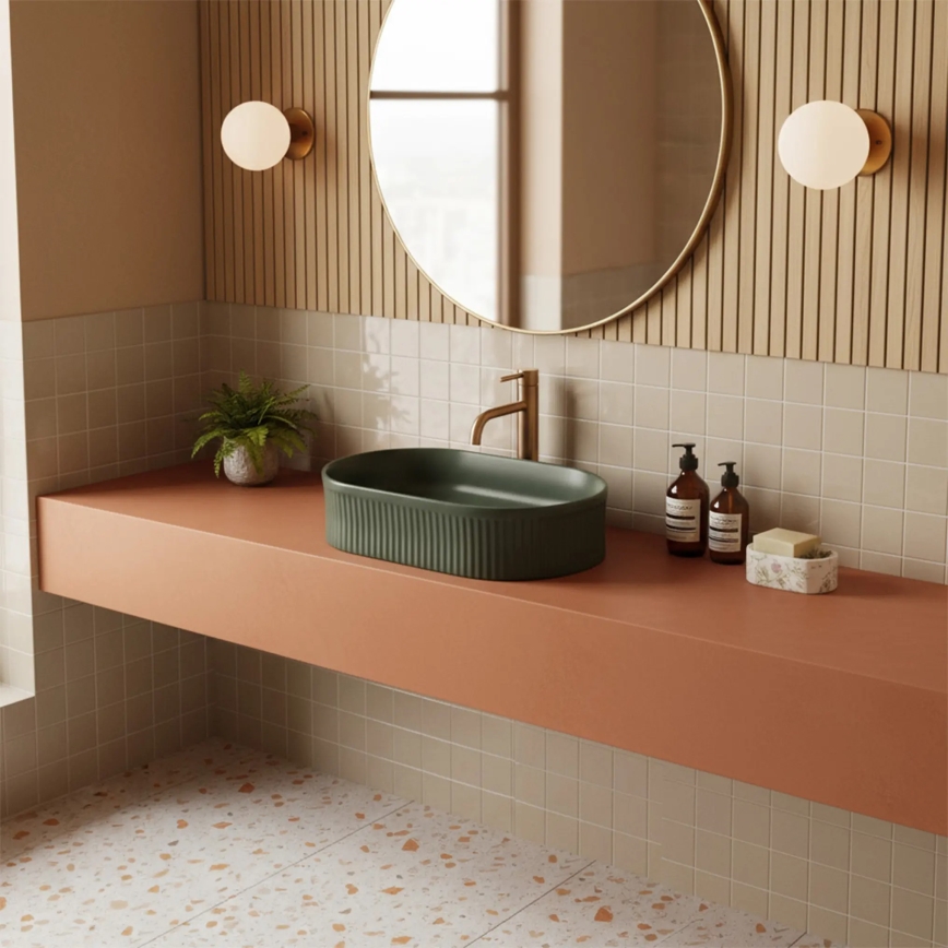 REA-U3611 - Lauapealne valamu VANDA 31x49 cm keraamika/tumeroheline