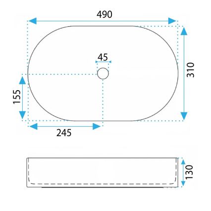 REA-U3612 - Lauale paigaldatav valamu VANDA 31x49 cm keraamiline/roheline