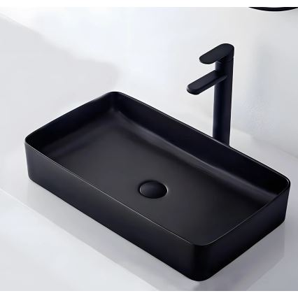 REA-U3690 - Lauapinnale paigaldatav valamu DENIS 35x61 cm keraamika/matt must