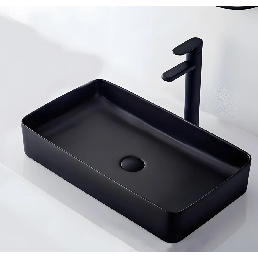 REA-U3690 - Lauapinnale paigaldatav valamu DENIS 35x61 cm keraamika/matt must