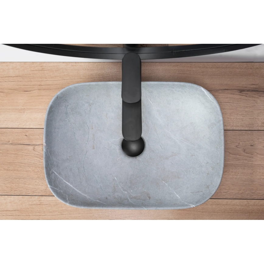 REA-U3801 - Lauale paigaldatav valamu LIVIA 33,5x46,5 cm keraamika/hall/kivimustriga