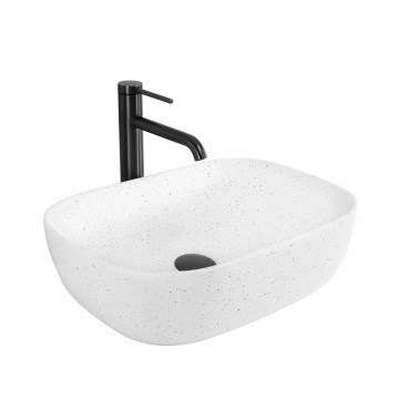 REA-U4001 - Lauaplaadile paigaldatav valamu BELINDA 33,5x46,5 cm keraamika/mattvalge