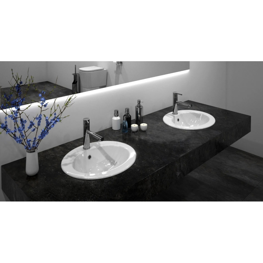 REA-U4122 - Sisseehitatav valamu DALIA 46x51,5 cm keraamiline/läikiv valge