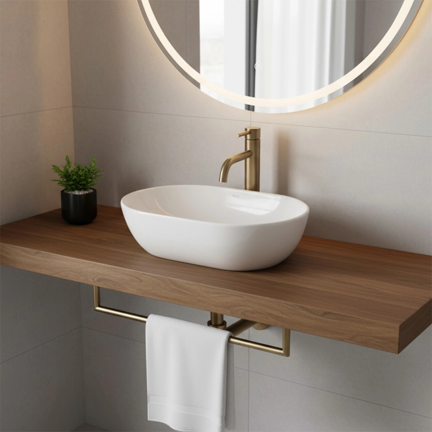 REA-U4330 - Lauapealne valamu AMELIA 31x45 cm keraamika/läikiv valge