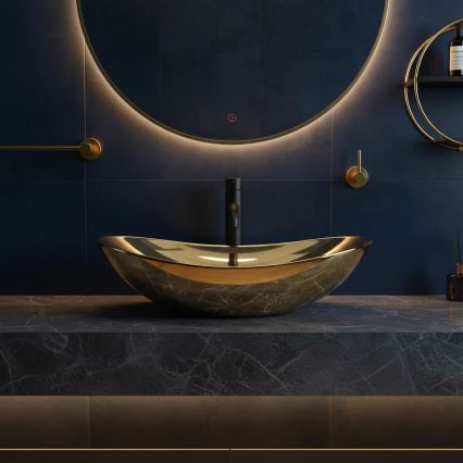 REA-U4545 - Lauale paigaldatav valamu ROYAL 36x60,5 cm keraamika/kuldne