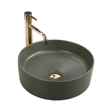 REA-U4567 - Lauapealne valamu SAMI, läbimõõt 37 cm, keraamiline/mattroheline