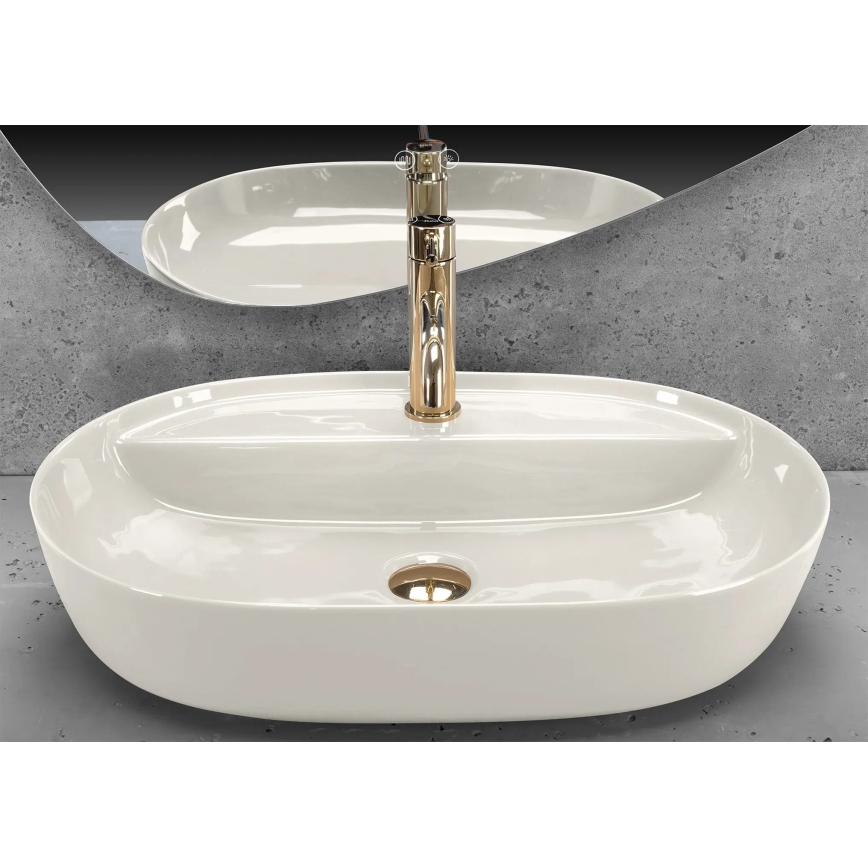 REA-U4589 - Lauaplaadile paigaldatav valamu AURA 41x61 cm keraamiline/läikiv kreemjas